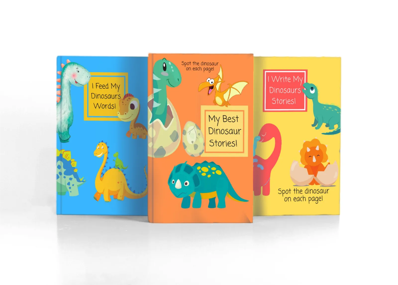 3 handwriting books with dinosaur covers