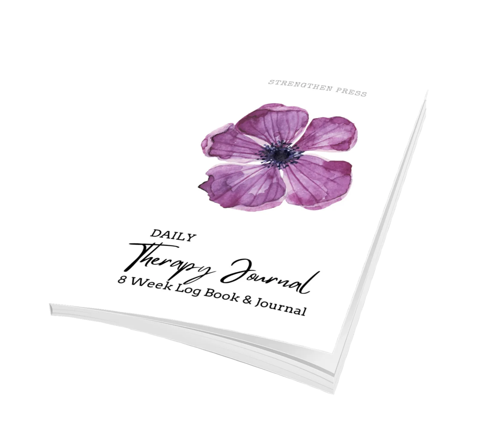 therapy journal with purple flower on cover