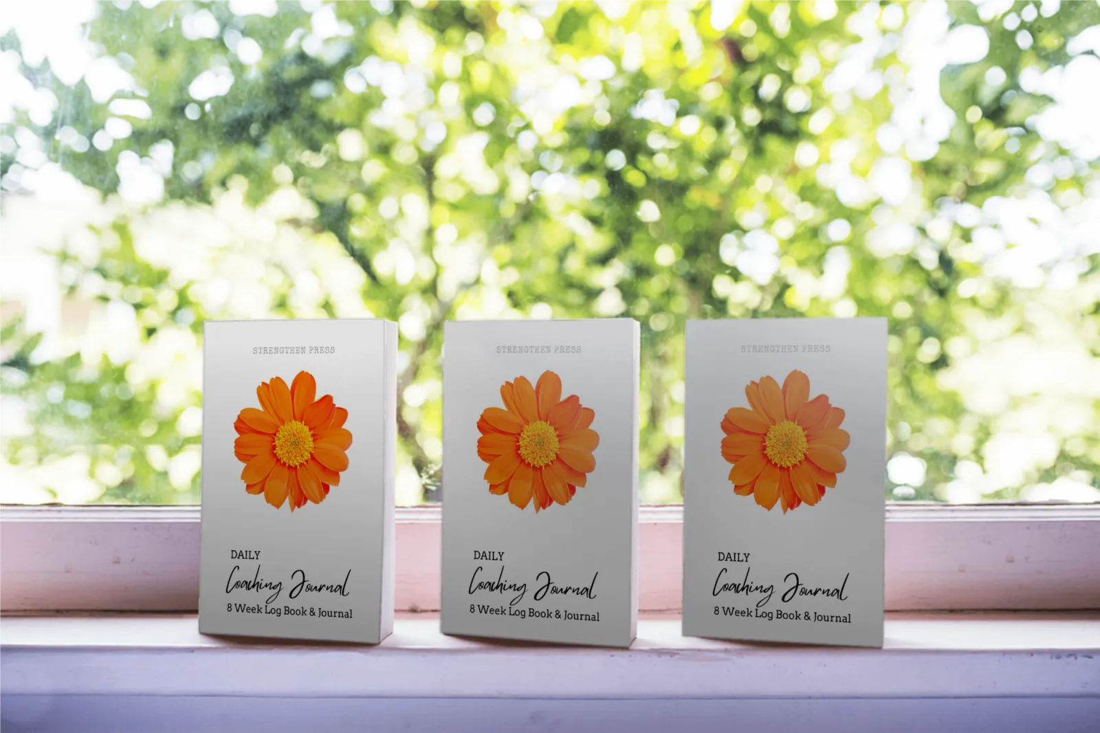 coaching journal with orange flower cover