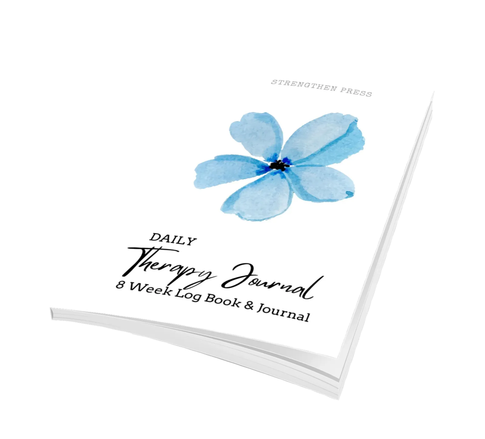 Therapy Journal with blue flower on cover
